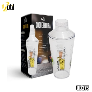 Coqueteleira acrílica estampada c/ tampa 750ml