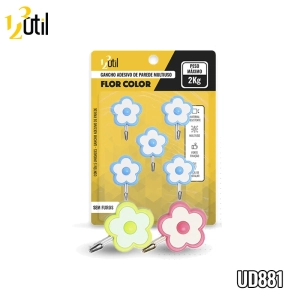 Gancho adesivo de parede flor color 5pcs 5,5*4cm