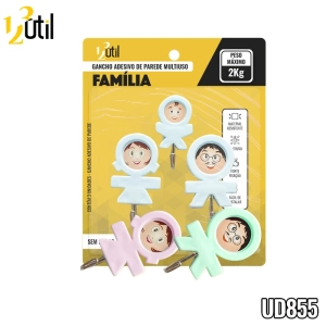 Gancho adesivo de parede multiuso - família 3pcs