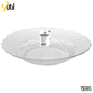 Prato fundo de vidro transparente girassol 9"