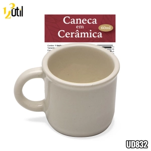 Caneca cerâmica lisa 60ml 8*6*5cm