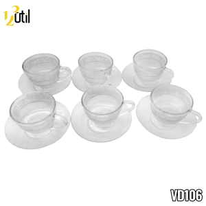 Xicara cha transparente octo 200ml 12pcs c/ pires