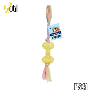 Brinquedo pet -Corda com ossinho de borracha