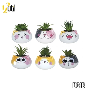 Vaso de cerâmica gatinhos felizes 9x9,5x8cm