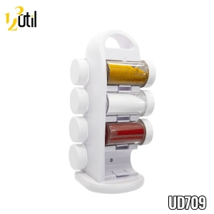 Porta tempero com 8 peças em plástico 27*14*11cm