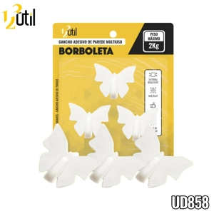 Gancho adesivo de parede multiuso - borboleta 3pcs