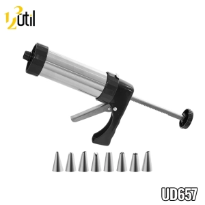 Pistola confeitaria - tubo inox - c/acessórios