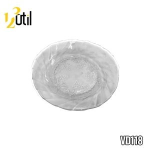 Prato fundo de vidro transparente videira 9" 22cm