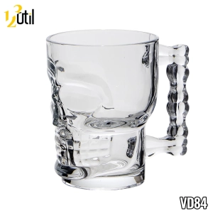 Caneca caveira de vidro transparente - 500ml