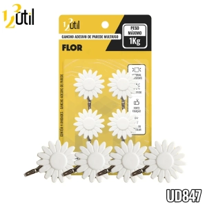 Gancho adesivo de parede multiuso - flor 4pcs