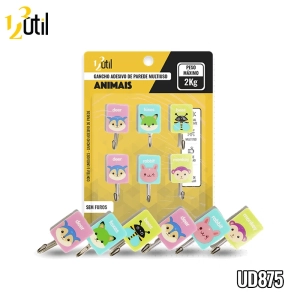 Gancho adesivo de parede - animais 6pcs 3*6cm