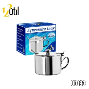 Açucareiro de inox 7*5cm c/ colher 10cm