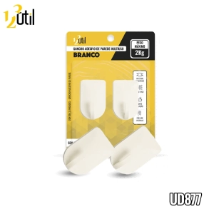Gancho adesivo de parede branco gd 8*5cm 2pcs