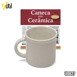 Caneca cerâmica lisa 160ml 9*7cm