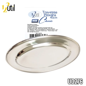 Travessa inox oval peixeira 45cm linha classic