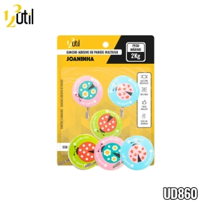 Gancho adesivo de parede multiuso - joaninha 3pcs