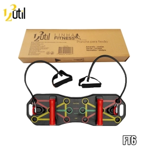 Prancha p/ flexão de braço + elástico extensor