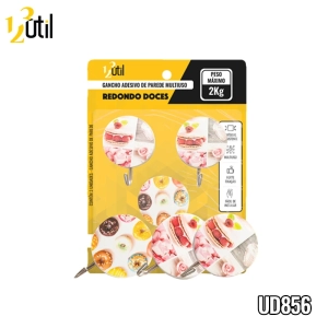 Gancho adesivo parede multiuso redondo doces 3pcs