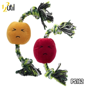Brinquedo pet - pelúcia fruta com corda 35cm
