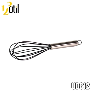 Batedor de claras/fouet cabo inox 25cm linha black