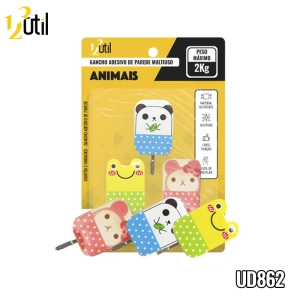 Gancho adesivo de parede multiuso - animais 3pcs