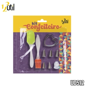 Pincel, espatula, bicos e moldes cortadores - kit