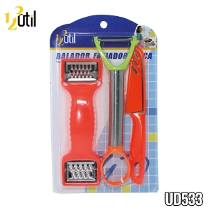 Ralador, fatiador e faca - jg de cozinha - 3 pcs