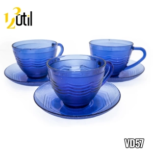 Xicara cha azul octo 240 ml 12pcs (c/ pires)