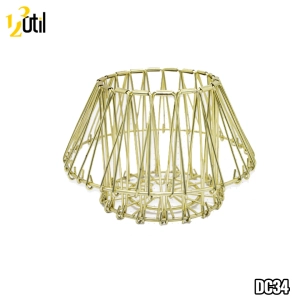 Cesto aramado dobrável dourado 20*20*21cm