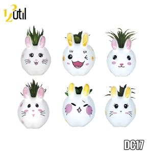 Vaso de cerâmica coelhinhos 8,3x7x9cm