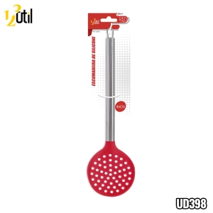 Escumadeira d silicone c/ cabo inox 34cm linha red