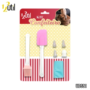 Pincel espatula e saco confeit - jg cozinha - 7pcs