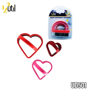 Molde cortador p/ biscoitos  - 3pcs - 2"/2.6"/3.3"