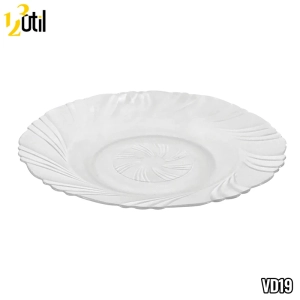 Prato fundo de vidro transparente onda ii 9"