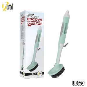 Escova de limpeza 2 em 1, c/dispenser p/detergente