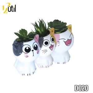 Vaso decorativo cerâmica gato 8,5x8,5x10cm