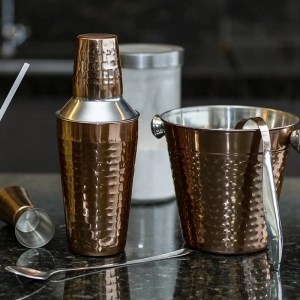 Bar martelado aço inox - 5pcs cor cobre classic