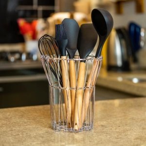 Cesto aramado  dobrável cromado 17*17*19cm