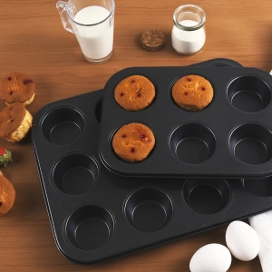 Forma de metal c/12 cav p/cupcakes 35x26x3cm