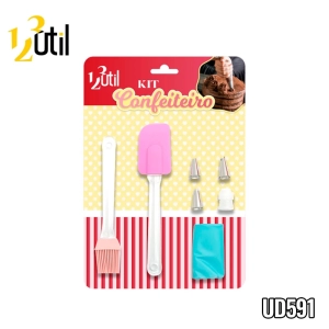 Pincel espatula e saco confeit - jg cozinha - 7pcs