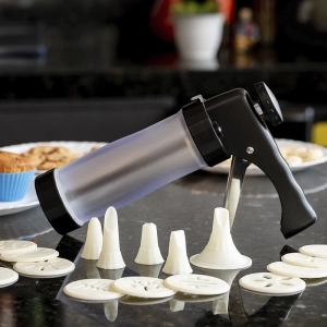 Pistola confeitaria - tubo plástico - c/acessórios