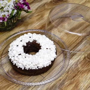 Porta bolo palha c/ tampa - 32x10cm - ps cristal