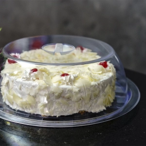 Porta bolo quadriculado c tampa 38x12cm-ps cristal