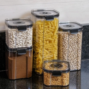 Pote hermético com trava e indicador de data 390ml